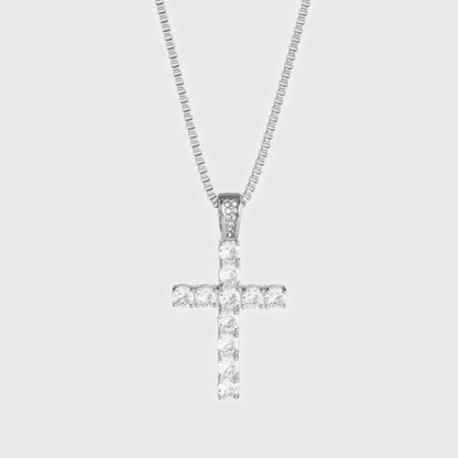 ICED CROSS PENDANT - SILVER