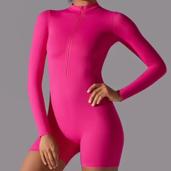 CONTOUR UNITARD - HOT PINK