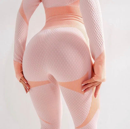 CHLOE LEGGINGS - PEACH AND CREAM